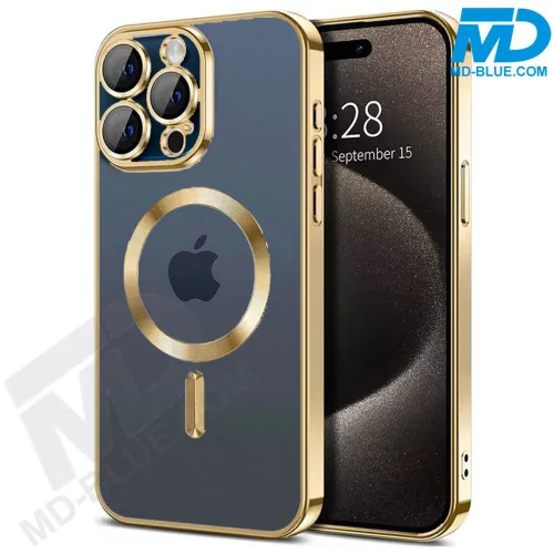 MDblue - iPhone 13 Magsafe Hoesje - Coloured Siliconen - met lens bescherming - Metallic Goud