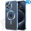 iPhone X / Xs Magsafe Hoesje - Transparant Siliconen - met lens bescherming - Licht Blauw