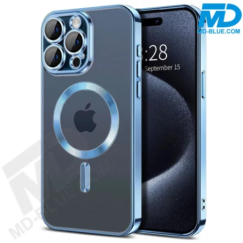 iPhone Xr Magsafe Hoesje - Transparant Siliconen - met lens bescherming - Licht Blauw