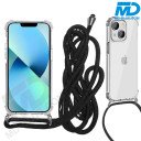 iPhone 15 Anti Shock Hoesje - Transparant Siliconen - met een Koord
