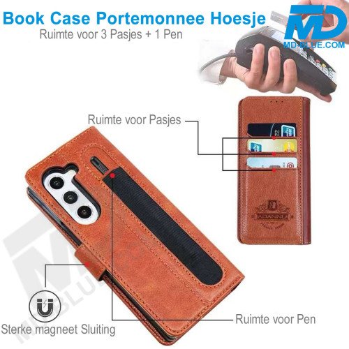 Samsung Z Fold 6 - Telefoonhoesje - Book Case - Zwart