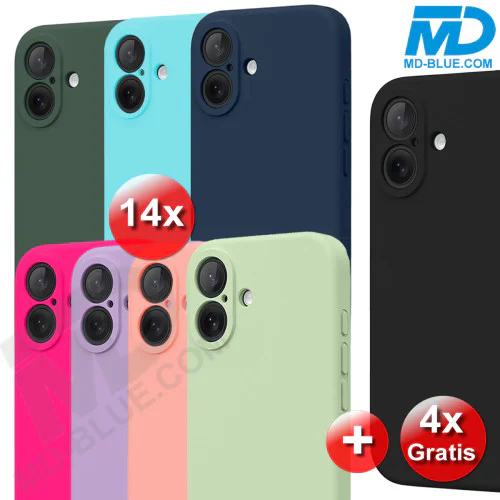 Combi Pakket - Premium Siliconen Back Cover voor Samsung A56 - 14 stuks + 4 Gratis
