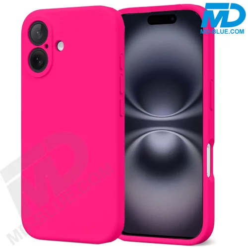 Premium Siliconen hoesje voor de iPhone 16e - Hot Pink