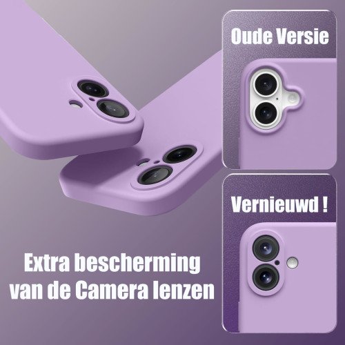 MDblue iPhone 17 Air Premium Siliconen Hoesje – Paars Siliconen met Luxe Microvezel Binnenzijde