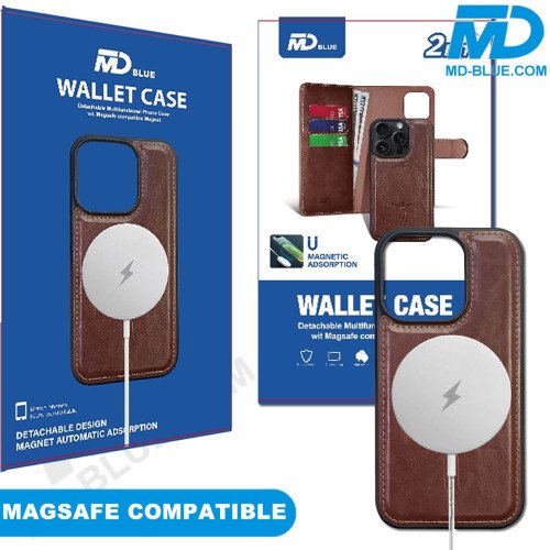 iPhone 7 / 8 / SE Telefoonhoesje - Book Case  - 2 in 1 met Magsafe- - Bruin