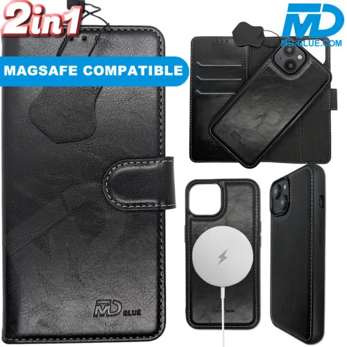 Samsung S24 Telefoonhoesje - Book Case  - 2 in 1 met Magsafe - Zwart
