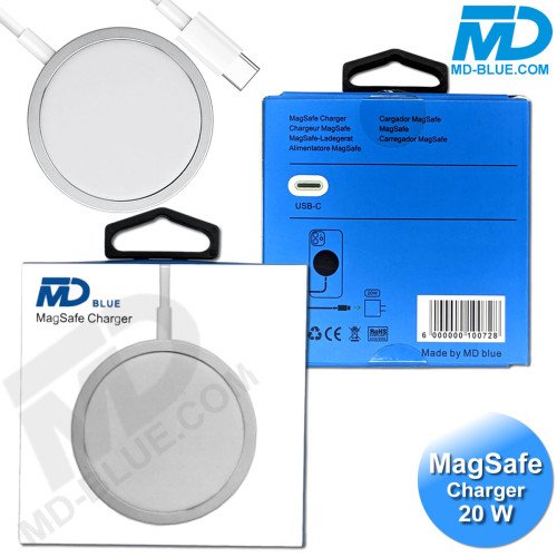 MDBlue - MagSafe Oplader - 20W- 1 meter - Magsafe to C Connection - Wit MDBlue - MagSafe Oplader - 20W- 1 meter - Magsafe to C Connection - Wit