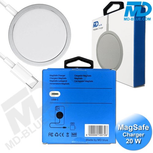 MDBlue - MagSafe Oplader - 20W- 1 meter - Magsafe to C Connection - Wit MDBlue - MagSafe Oplader - 20W- 1 meter - Magsafe to C Connection - Wit