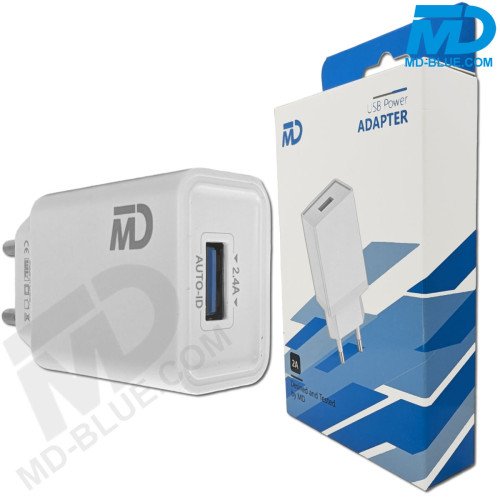 MDBlue - Oplader - 1x USB-A - 2.4 Amp - Wit