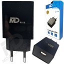 MDblue - Oplaad stekker - 1 x USB-A  - Oplader - Snellader - 2.0A - Zwart