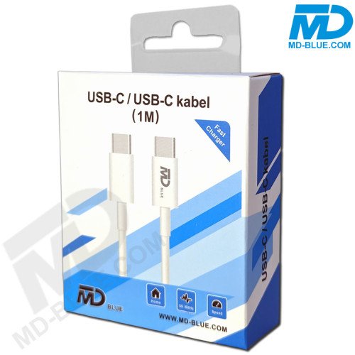 MDblue - Oplaadkabel USB-C naar USB-C - 1 MTR