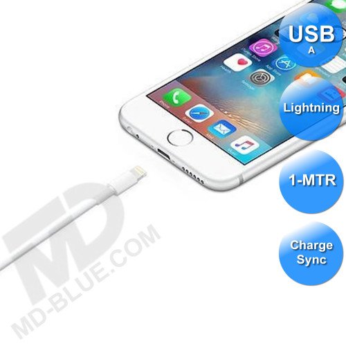 MDblue - Oplaad kabel - voor iPhone - USB-A naar Lightning - 1 meter - Wit