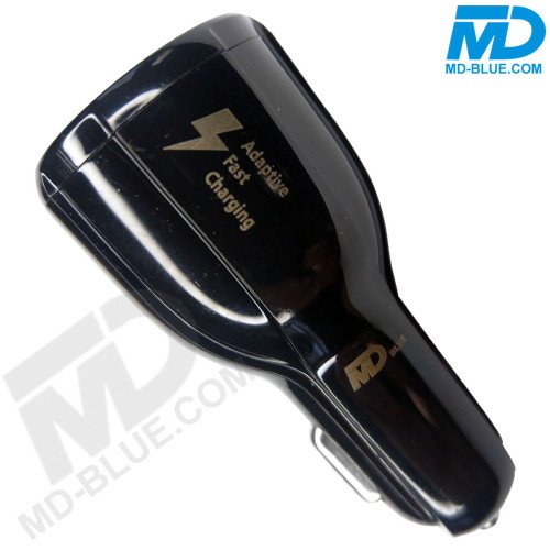 MDBlue - Auto oplader Set - Snellader met 2 x USB -1 mtr oplaadkabel micro USB - Zwart