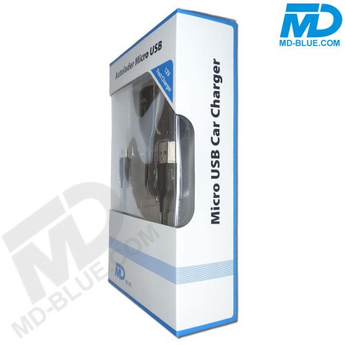 MDBlue - Auto oplader Set - Snellader met 2 x USB -1 mtr oplaadkabel micro USB - Zwart