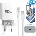 MDBlue - Oplader en Laadkabel - 1 meter - voor iPhone - USB C naar lightning - Set