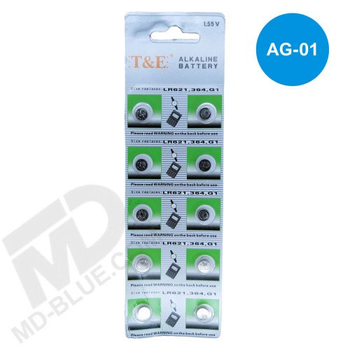 Batterijen AG01 Alkaline 10 stuks / knoopcel batterij / LR621 / 364 / 1.55V 