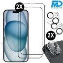 2-Pack iPhone 15 Screenprotector + 2 Lensbeschermers – 9H Gehard Glas, Krasbestendig & Case-Friendly