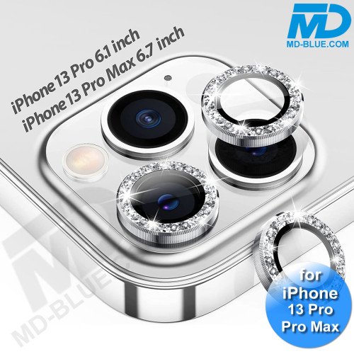MDblue - iPhone 13 Pro / Pro Max - Camera lens beschermer - Diamond Zilver