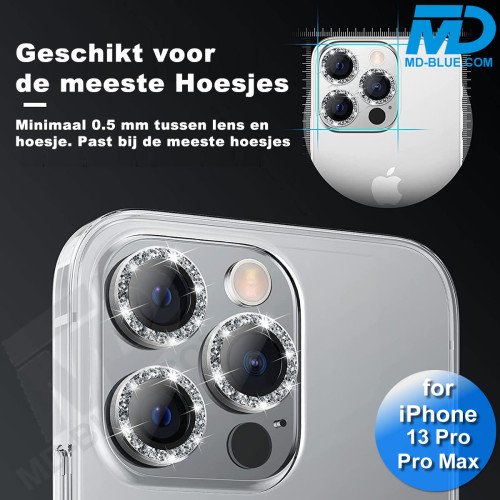 MDblue - iPhone 13 Pro / Pro Max - Camera lens beschermer - Diamond Zilver