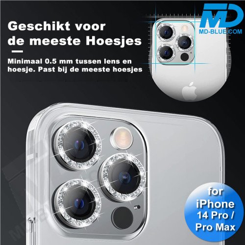 MDblue - iPhone 14 Pro / Pro Max - Camera lens beschermer - Diamond Zilver