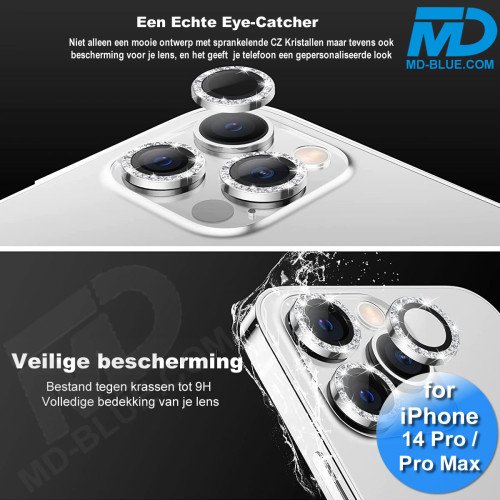 MDblue - iPhone 14 Pro / Pro Max - Camera lens beschermer - Diamond Zilver