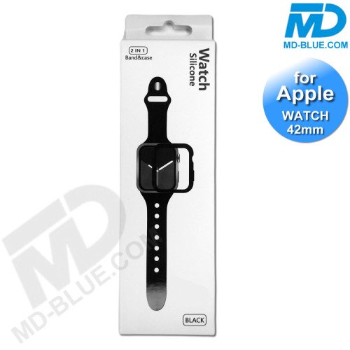 Apple Watch Screenprotector - Case - Hoesje - Bandje - Apple Watch Series 3 - 42 mm - Zwart