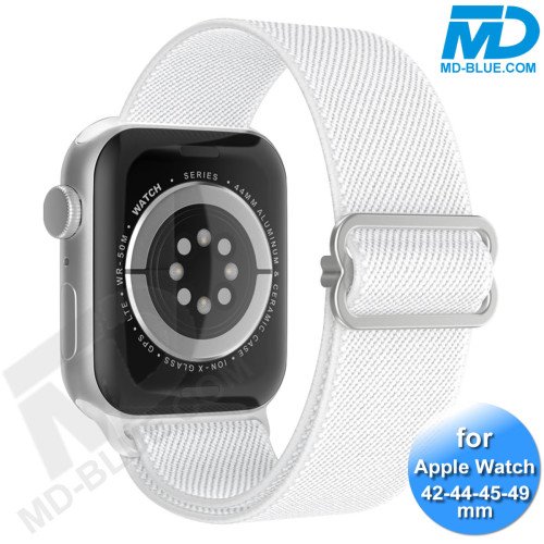 Bandje voor Apple Watch - Geschikt Voor Apple Watch 42 mm 44 mm 45 mm 49 mm - Wit