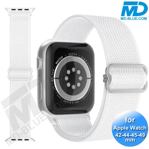 Bandje voor Apple Watch - Geschikt Voor Apple Watch 42 mm 44 mm 45 mm 49 mm - Wit