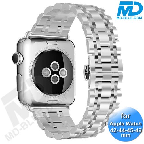 Apple Watch - Bandje - RVS -Smart Watch Bandje - voor Apple watch 42-44-45-49mm - Zilver