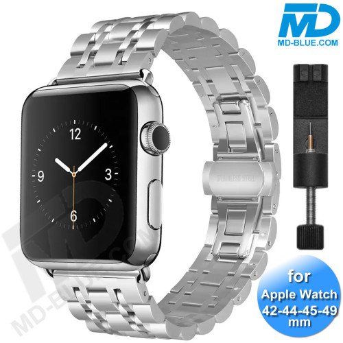Apple Watch - Bandje - RVS -Smart Watch Bandje - voor Apple watch 42-44-45-49mm - Zilver