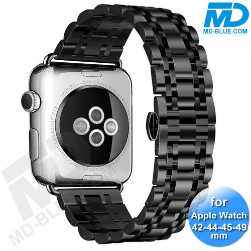 Apple Watch - Bandje - RVS -Smart Watch Bandje - voor Apple watch 42-44-45 49mm - Zwart