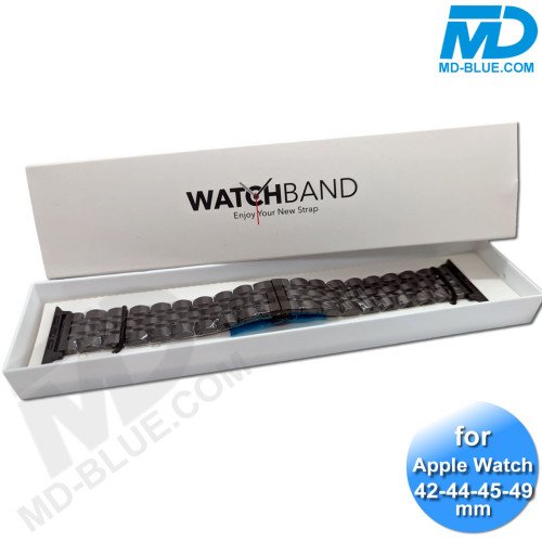 Apple Watch - Bandje - RVS -Smart Watch Bandje - voor Apple watch 42-44-45 49mm - Zwart