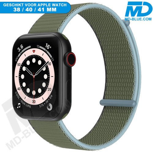 MDblue - Bandje geschikt voor Apple watch 38-40-41 MM - Dark Olive