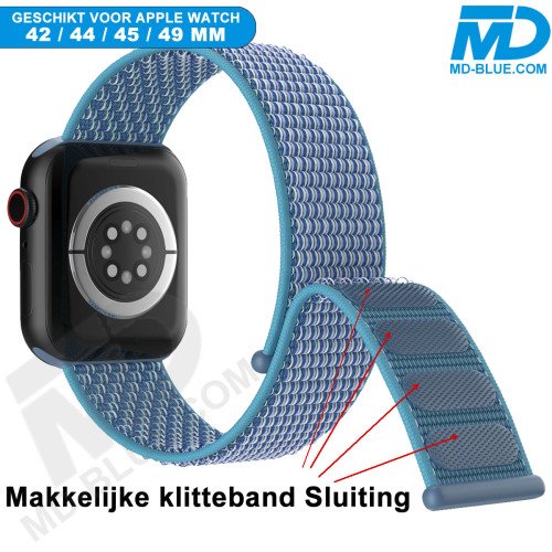 MDblue - Bandje geschikt voor Apple watch 42-44-45-49 MM - Light Yellow
