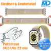 Bandje voor Apple Watch 38/40/41 mm -  Klittenbandsluiting - Zwart grijs