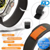 Bandje voor Apple Watch 38/40/41 mm -  Klittenbandsluiting - Zwart grijs