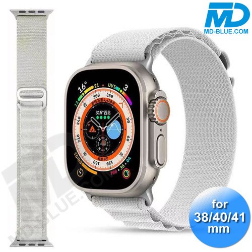 Apple Watch - Bandje - Nylon- Smart Watch Bandje - voor Apple watch 38-40-41MM - Wit