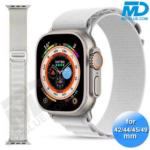 Apple Watch Bandje - Nylon - Smart Watch Bandje - voor Apple watch 42/44/45/49MM - Wit