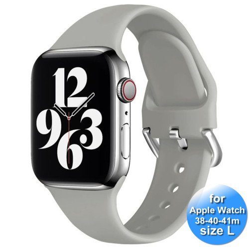 Apple Watch Bandje - Siliconen - SmartWatch Bandje - voor Apple watch 38/40/41MM - (M / L) Lengte 17 t/m 22cm -Grijs