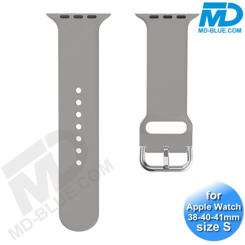 Apple Watch Bandje - Siliconen - SmartWatch Bandje - voor Apple watch 38/40/41MM - (S) Lengte 16 t/m 19cm -Grijs