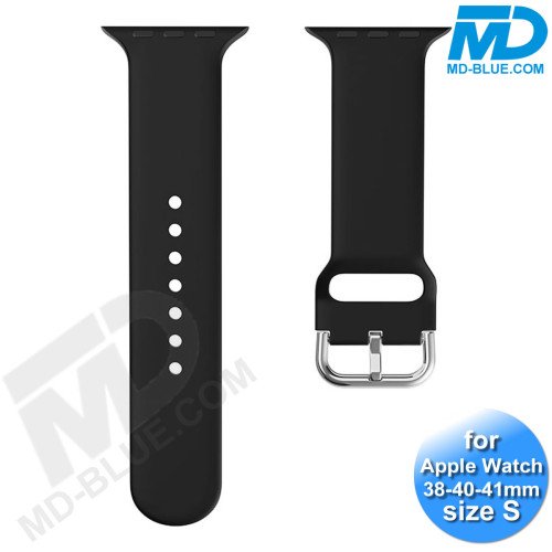 Apple Watch Bandje - Siliconen - SmartWatch Bandje - voor Apple watch 38/40/41MM - (S) Lengte 16 t/m 19cm -Zwart Apple Watch Bandje - Siliconen - SmartWatch Bandje - voor Apple watch 38/40/41MM - (S) Lengte 16 t/m 19cm -Zwart