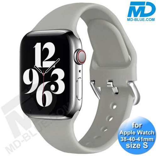 Apple Watch Bandje - Siliconen - SmartWatch Bandje - voor Apple watch 38/40/41MM - (S) Lengte 16 t/m 19cm -Grijs