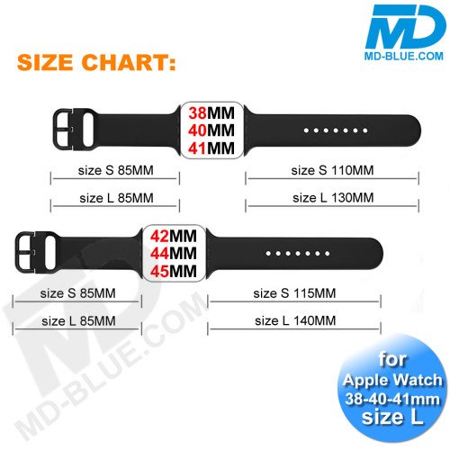 Apple Watch Bandje - Siliconen - SmartWatch Bandje - voor Apple watch 38/40/41MM - (M / L) Lengte 17 t/m 22cm -Wit