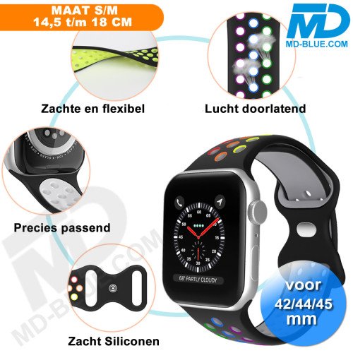 Apple Watch - Bandje - Siliconen - Smart Watch Bandje - voor Apple watch 42-44-45-49 MM - Grijs Wit