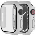 Apple Watch Screenprotector - Case - Hoesje - Apple Watch Series 7 - Apple Watch Series 8 - 41 mm - 9H Gehard Glas - Grijs