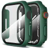 Apple Watch Screenprotector - Case - Hoesje - Apple Watch Series  6, 5, 4 en SE 44 mm - 9H Gehard Glas - Leger Groen