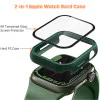 Apple Watch Screenprotector - Case - Hoesje - Apple Watch Series  6, 5, 4 en SE 44 mm - 9H Gehard Glas - Leger Groen