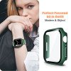 Apple Watch Screenprotector - Case - Hoesje - Apple Watch Series  6, 5, 4 en SE 44 mm - 9H Gehard Glas - Leger Groen