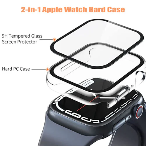 Screenprotector - Case - Hoesje - 9H Gehard Glas - Apple Watch 6, 5, 4 en SE 40 mm - Transparant