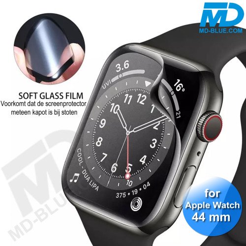 Apple Watch Screenprotector 44mm - voor Apple Watch Series SE, 4, 5 en 6 - 3D Tempered Film - Transparant